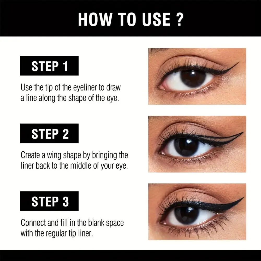 أقلام تحديد عيون مقاومة للماء باللون الأسود والبني - مقاومة للتلطخ، تدوم طويلاً وصديقة للمبتدئين، مكياج عيون فاسق ناعم عالي الصبغة #5