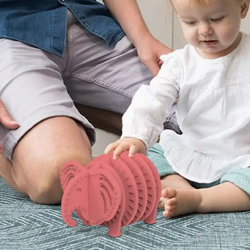 Giocattolo puzzle per bambini Elefante in silicone Puzzle sensoriale ad incastro Educativo intellettuale 3D Assemblaggio giocattolo Abilità logica Tattile