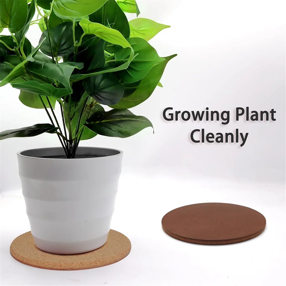 قواعد أكواب نباتات الفلين A62X، 3 أحجام مزدوجة الطبقات قاعدة زراعة الفلين السميكة الصلبة، حصيرة نبات الفلين الماصة 4/6/8 بوصة