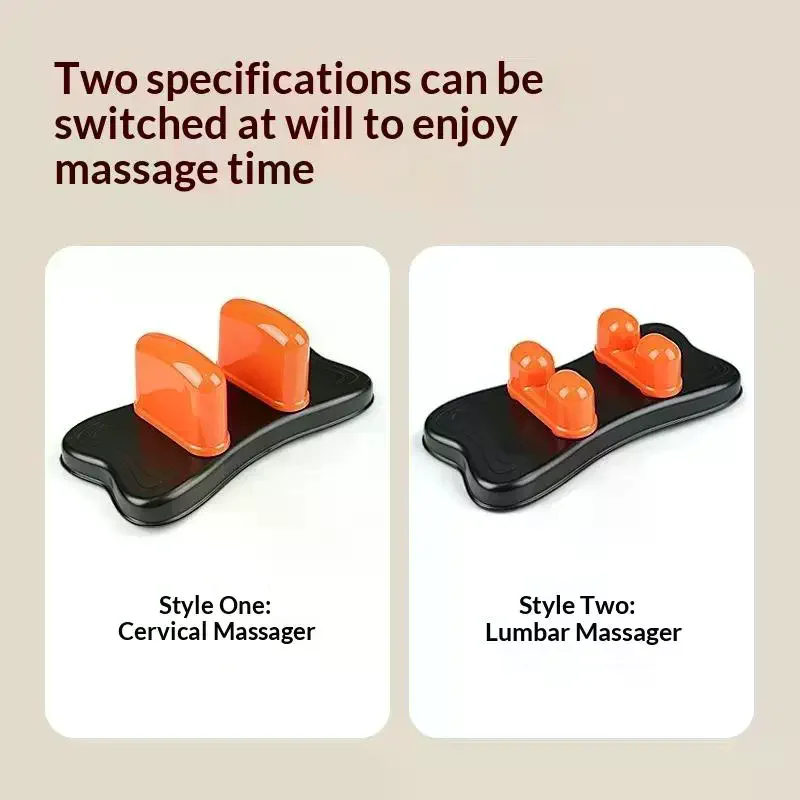 2 In 1 Cervical Neck/Waist Massager With Detachable Massage Nodes Deep Muscle Tension Relief For Home Office Daily Relaxation