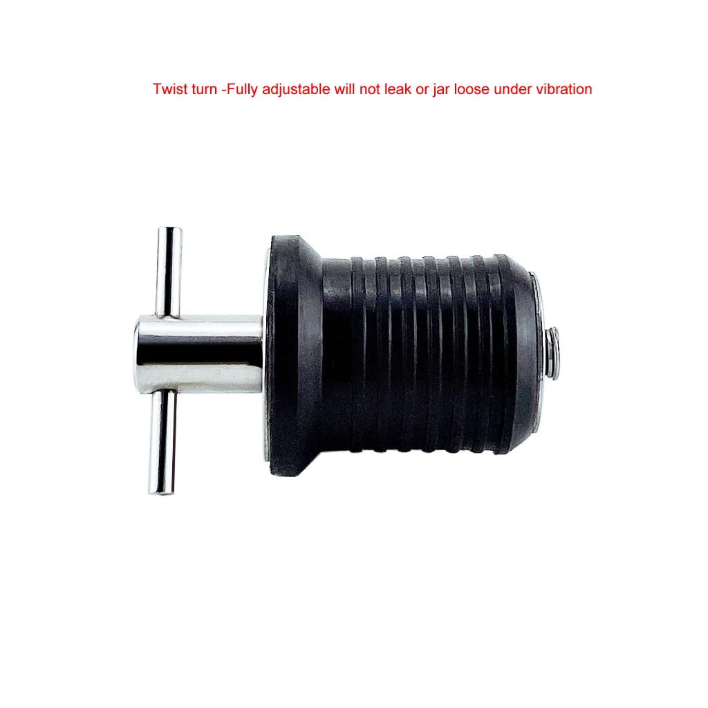 304 Stainless Steel Boat Accessories Handle Rubber Drain Plug T-Handle TWIST-IN Hull Livewell Bilge Transom Seawall Marine