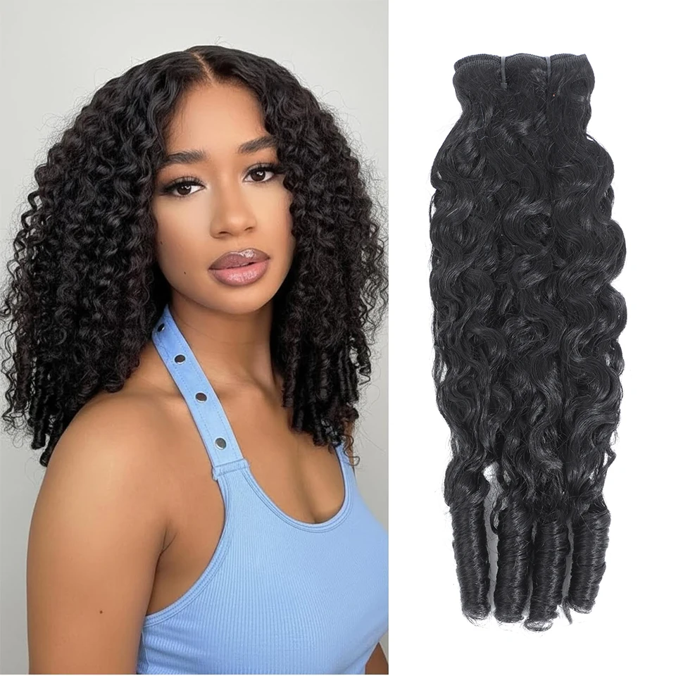 

Burmese Curly Hair Bundles Human Hair Bundles Remy Virgin Weave Hair Extensions Curly Ends 2/3/4 Pcs Natural Color Hair Bundles