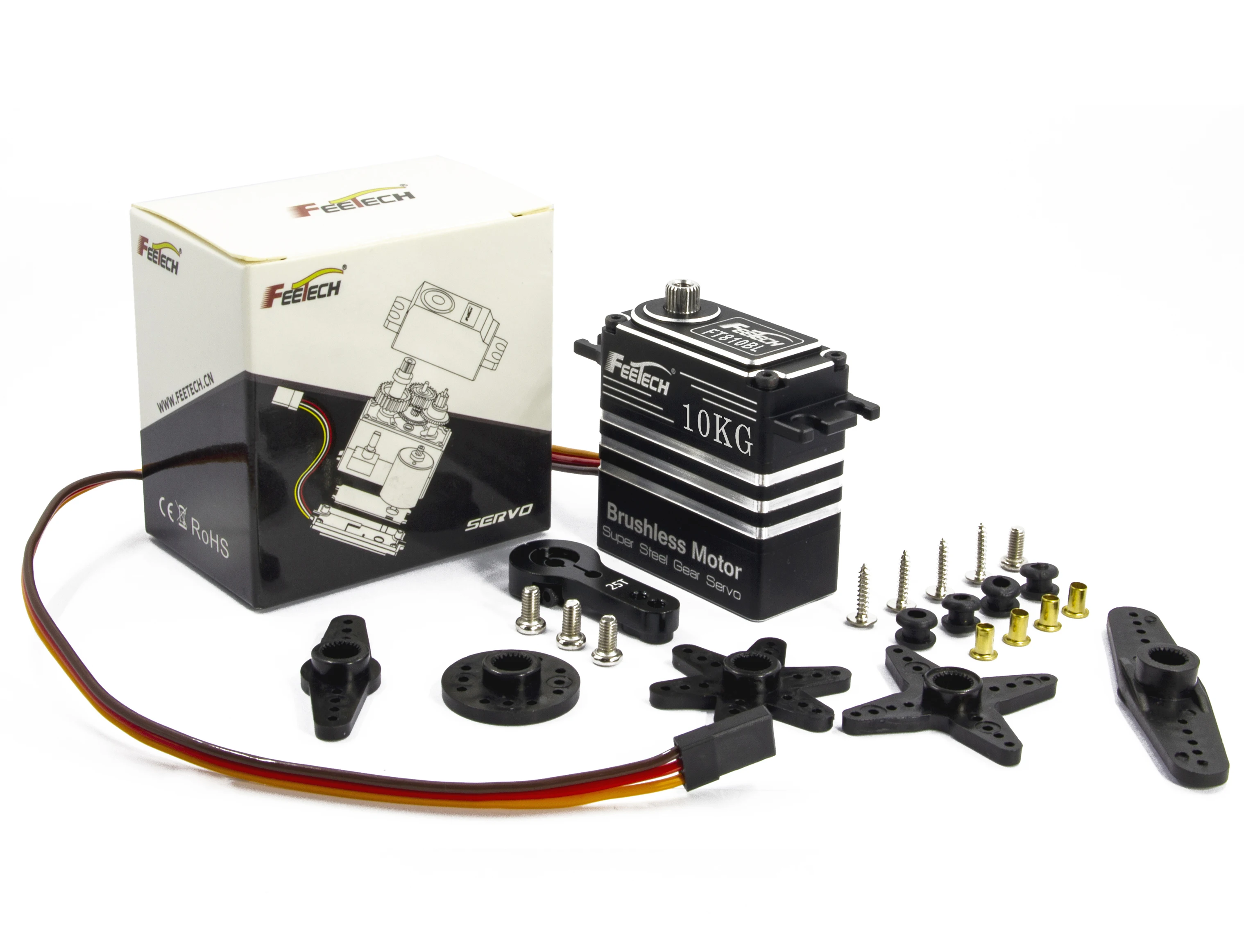 10Kg.cm 풀 메탈 케이스 및 기어 180도 회전 표준 디지털 서보 모터 (RC 모델 자동차 1/8 1/10 스케일 RC 자동차 로봇용)