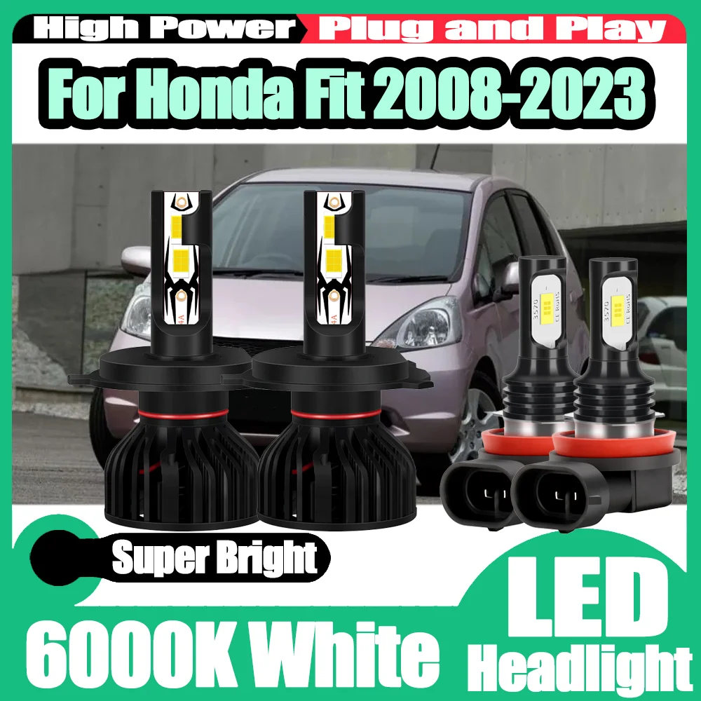 

High Low Beam LED Headlight Plug and Play 6000K White Super Bright High Power LED Foglights CSP Chips For Honda Fit 2008-2023