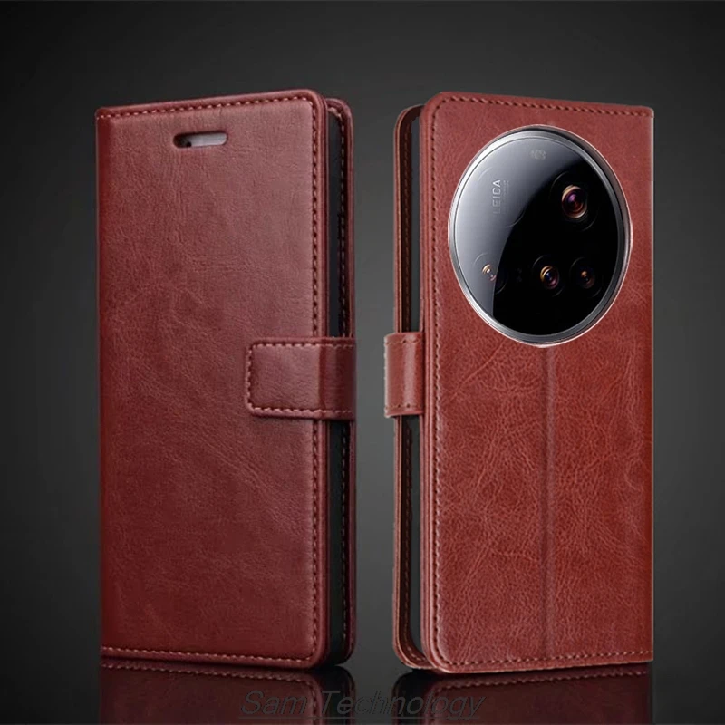 

Чехол-держатель для карт для Xiaomi 15 Ultra / Mi15 Ultra, откидная крышка из искусственной кожи, чехол-бумажник в стиле ретро, чехол для телефона Business Capa Fundas Coque