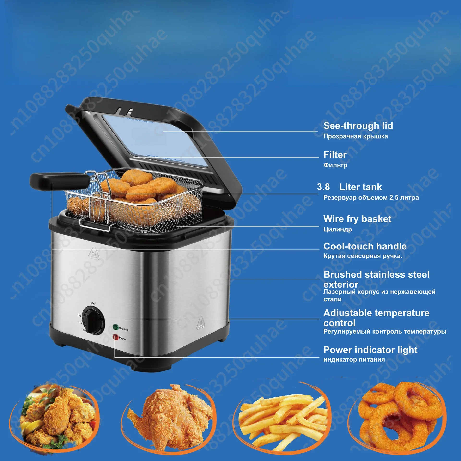 Household small electric fryer Fryer Commercial fries French fries Fryer Frying machine