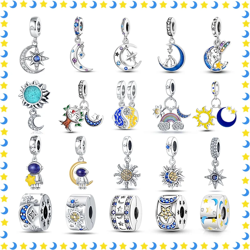 

925 silver fashion star sun series charm beads suitable for Pandora original bracelet DIY jewelry exquisite gift