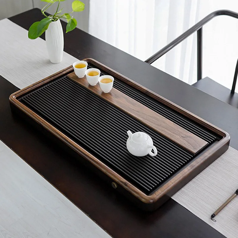 High-end bakelite tea tray imported from Germany for household use North American walnut tea table New Chinese dry brewing kung