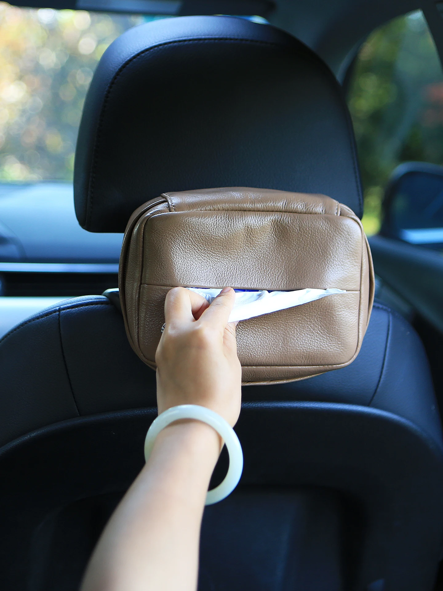 

Элитный кожаный автомобильный держатель для салфеток SAINKHO MU1006, совместная модель, чехол-органайзер для бумажных полотенец в машину