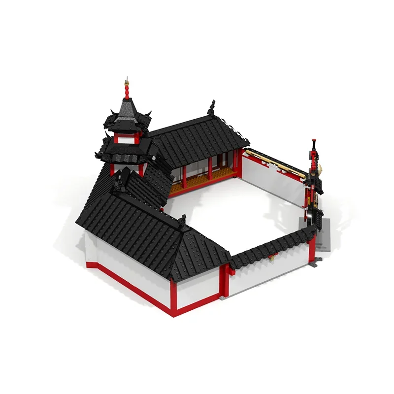 Modelo City Street View Moc, bloques de construcción, modelo de monasterio Modular, tecnología de ladrillos, montaje DIY, juguete de construcción navideña, regalos