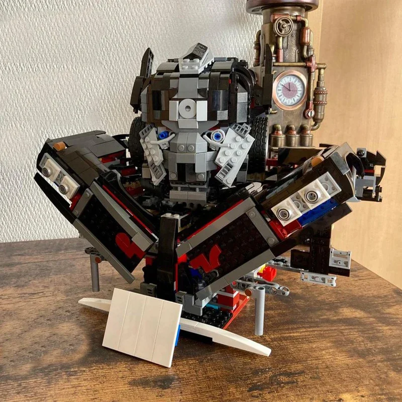 

826 шт., Moc, знаменитый фильм, железная кожа, бюст, строительные блоки, выставочная модель, трансформационный робот, кирпичи, игрушка-головоломка, подарок