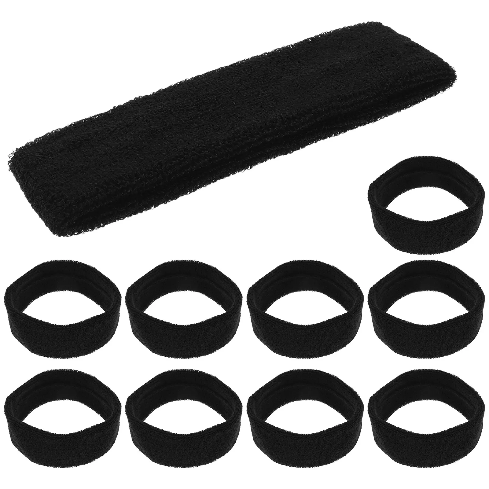 

10 шт. спортивных повязок на голову, впитывающих пот, эластичных, нескользящих, для фитнеса, йоги, бега, тренировок на открытом воздухе, влагостойкие повязки для волос