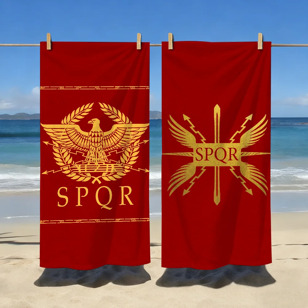 Gold Imperial Eagle Rome SPQR Towel Soft Pool Gift For Travel Gym Shower Camping Quick Dry Sports Large Beach Towels