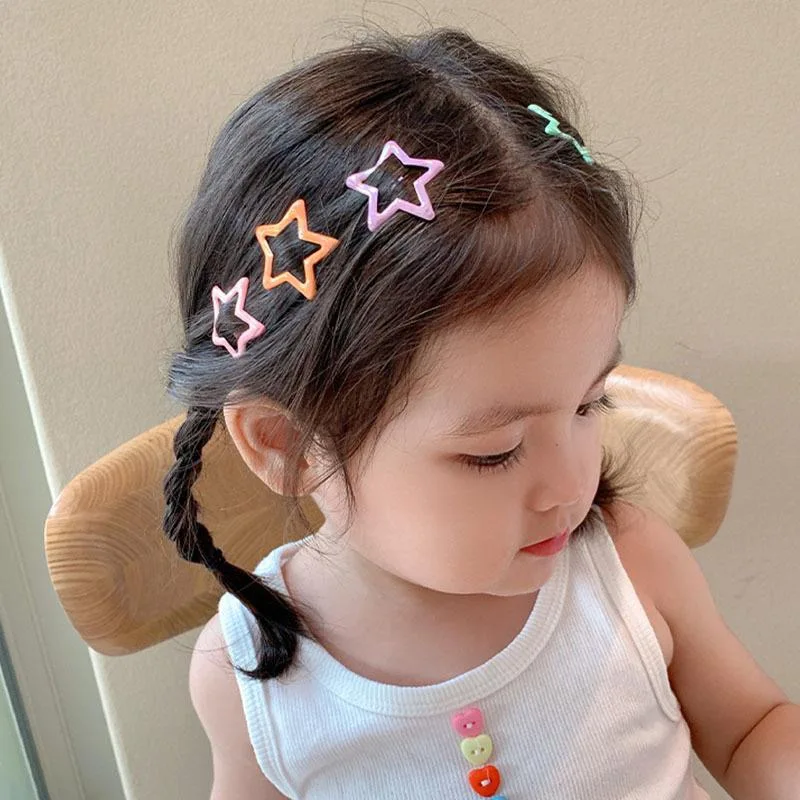 

AWAYTR 10 PCS Cute Girls Star Hairpins Girls Snap Barrettes Candy color BB Clips Fashion Hair Accessories Girl Headdress