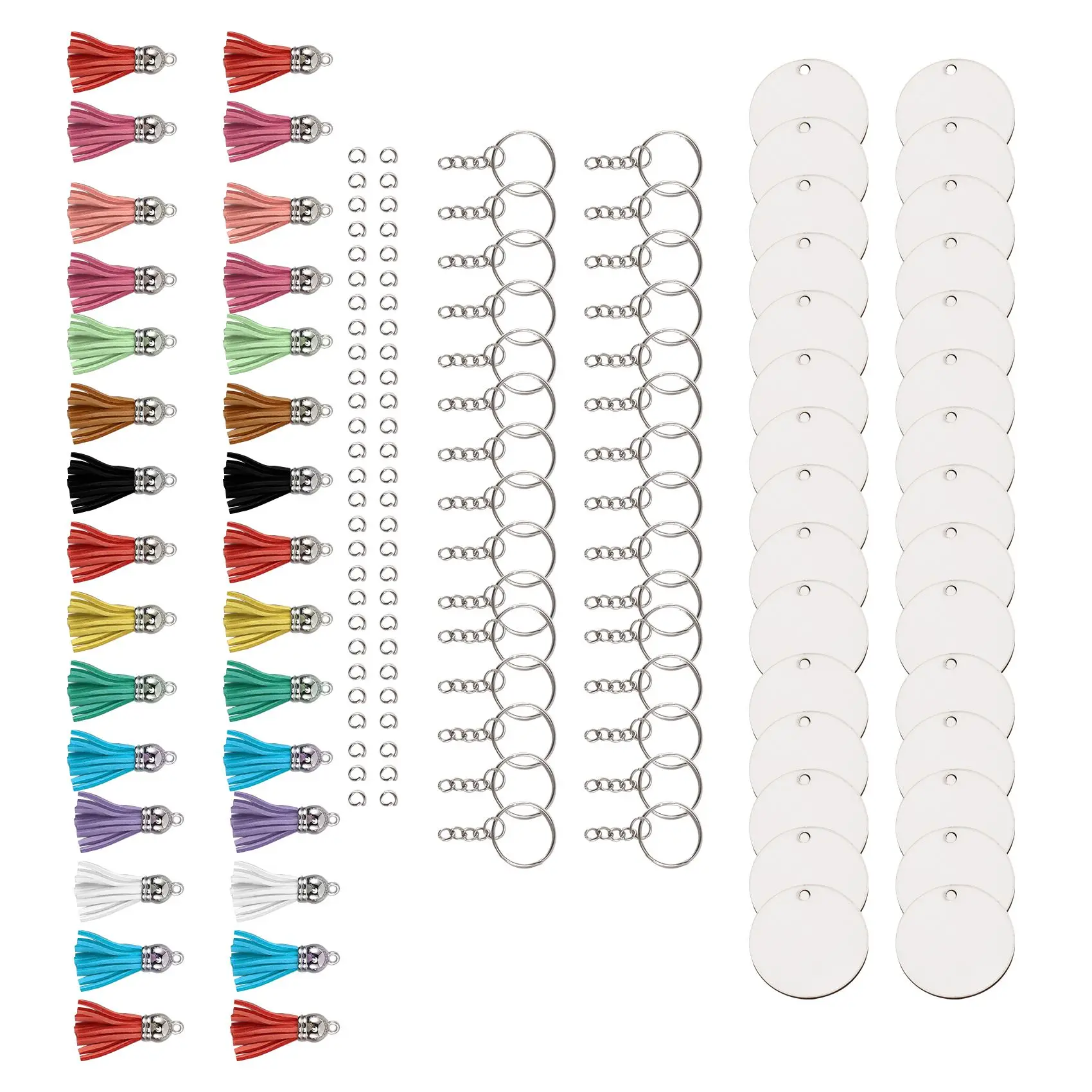 

A27U Hot 150PCS Sublimation Blanks Keychains Bulk, Keychains Ornament Set for Crafts, Jewelry Making