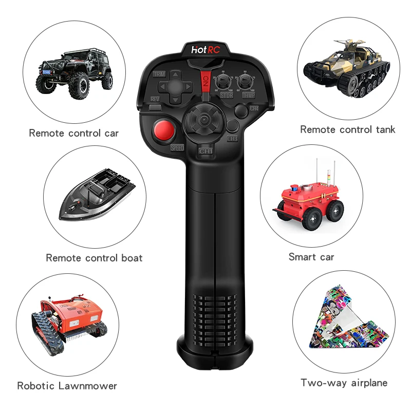 HotRC DS4A DS-4A 2.4G 4 Channel Single Hand RC Radio Transmitter 4-12V 4CH Receiver Remote Controller for RC Car Boat Tank Robot