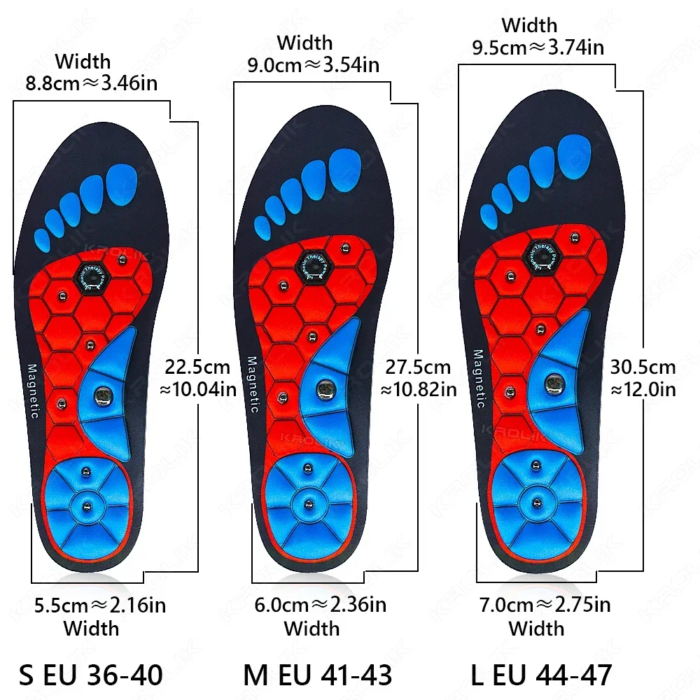 1 Pair Magnetic Insoles Massage Inserts Massage Shoes Inserts Footwear Insoles For Men Women Breathable Orthopedic Shoes Inserts image 5