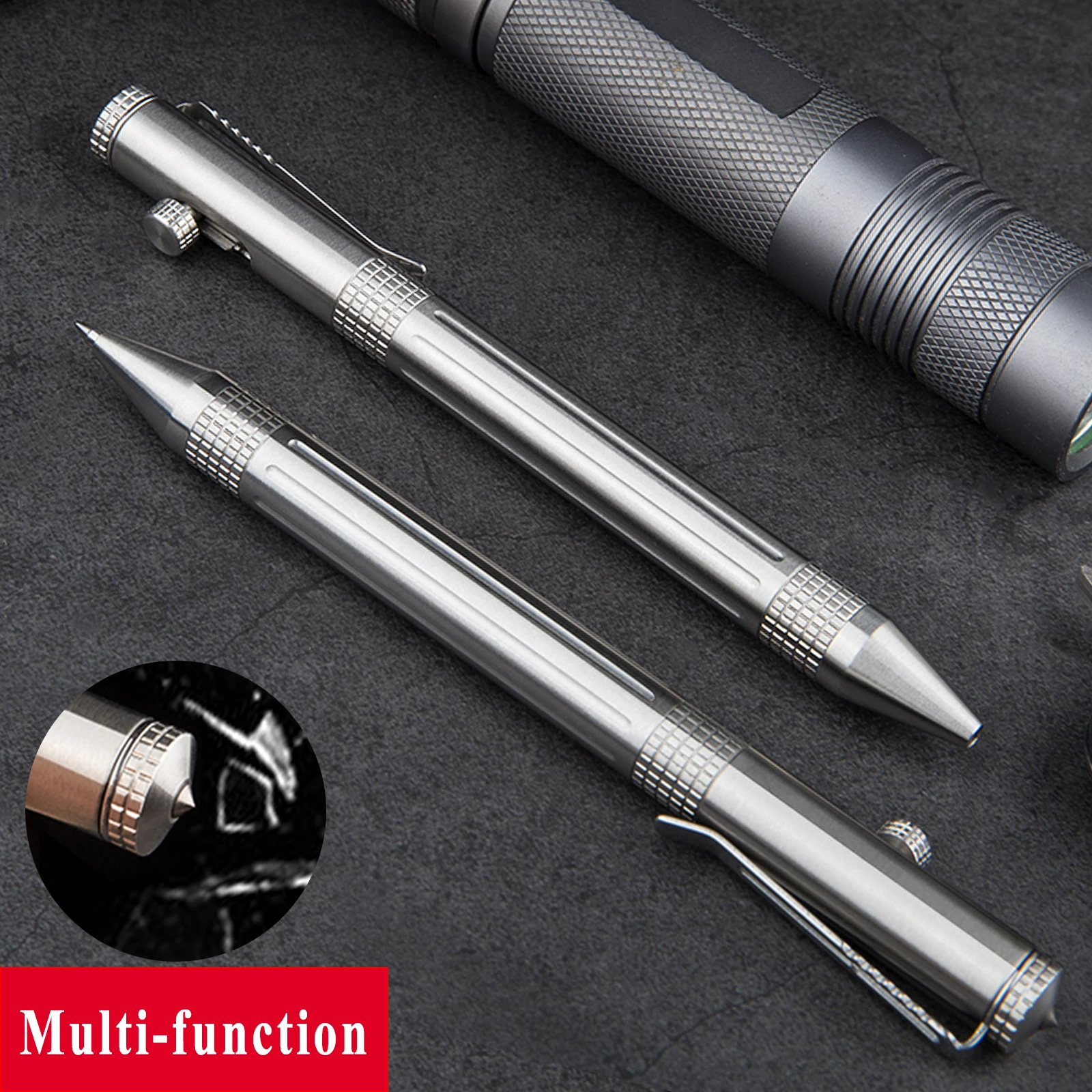 

Stainless Steel Tactical Pen Multi-functional Portable Office Supplies Outdoors Self-Defence Pen Glass Breaker Survival Tool