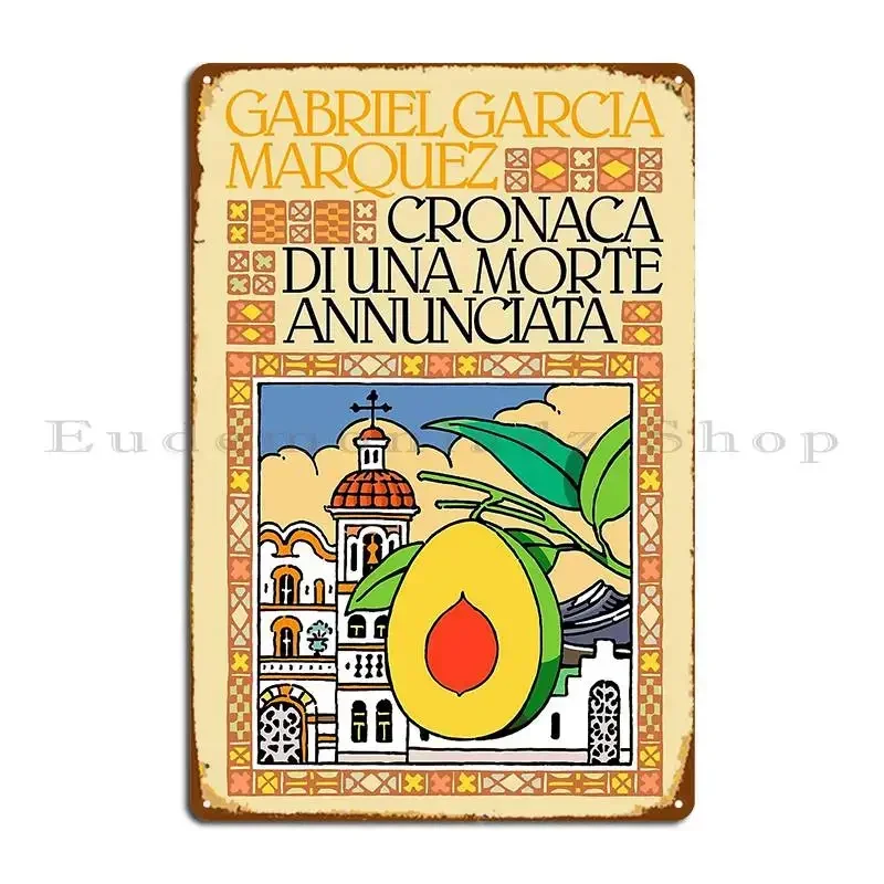 Book Cover Chronicle Of A Death Foretold Gabriel Italian Edition 1982 Metal Plaque Poster Classic Character Personalized