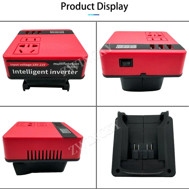 Imagem -06 - Power Inverter Gerador para Milwaukee 18v Bateria 220v Portátil Power Station com Bateria Usb Inversor Carregador Adaptador