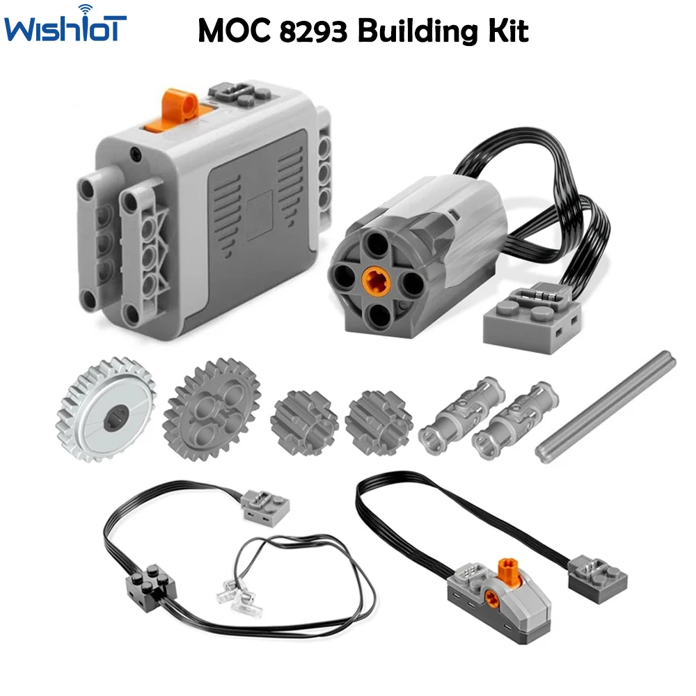11PCS MOC 8293 Building Kit Mechanical Group Power Functions 8883 Motors Set Technical Building Blocks Parts for 42006 Excavator
