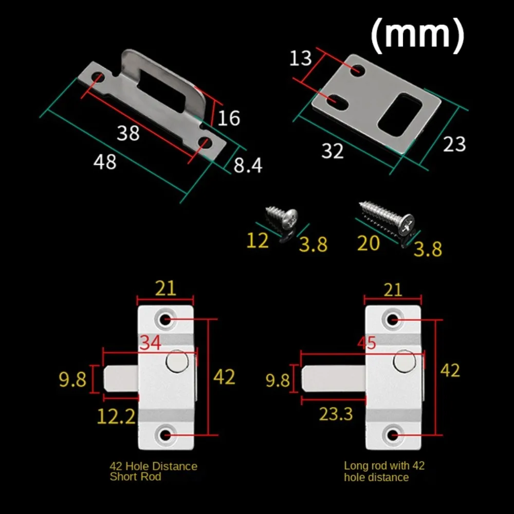 Nieuwe Zinklegering Schuifdeur Klink Anti-diefstal Duurzame Lente Klink Hardware Kast Gesp Deur