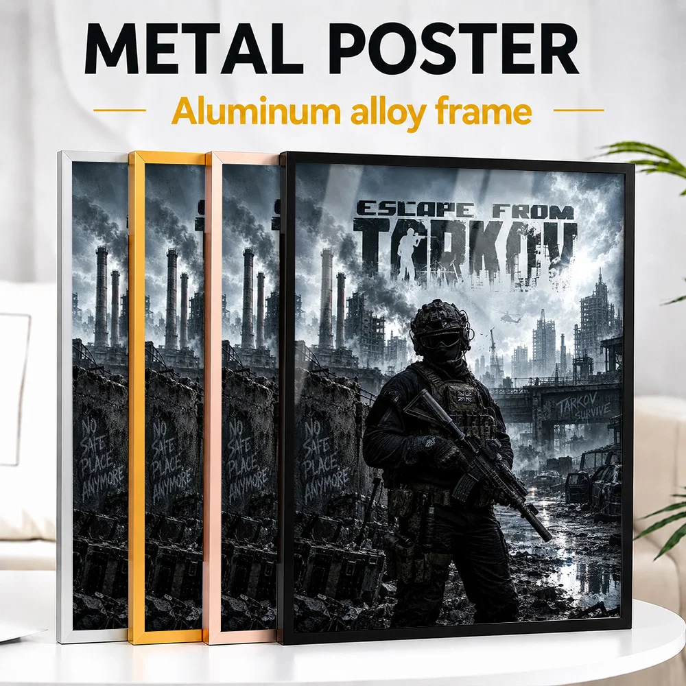 Escape From Tarkov Soldier Framed Aluminum Metal Poster Customized Hero Tribute Wall Art Created For Players To Style Game Room