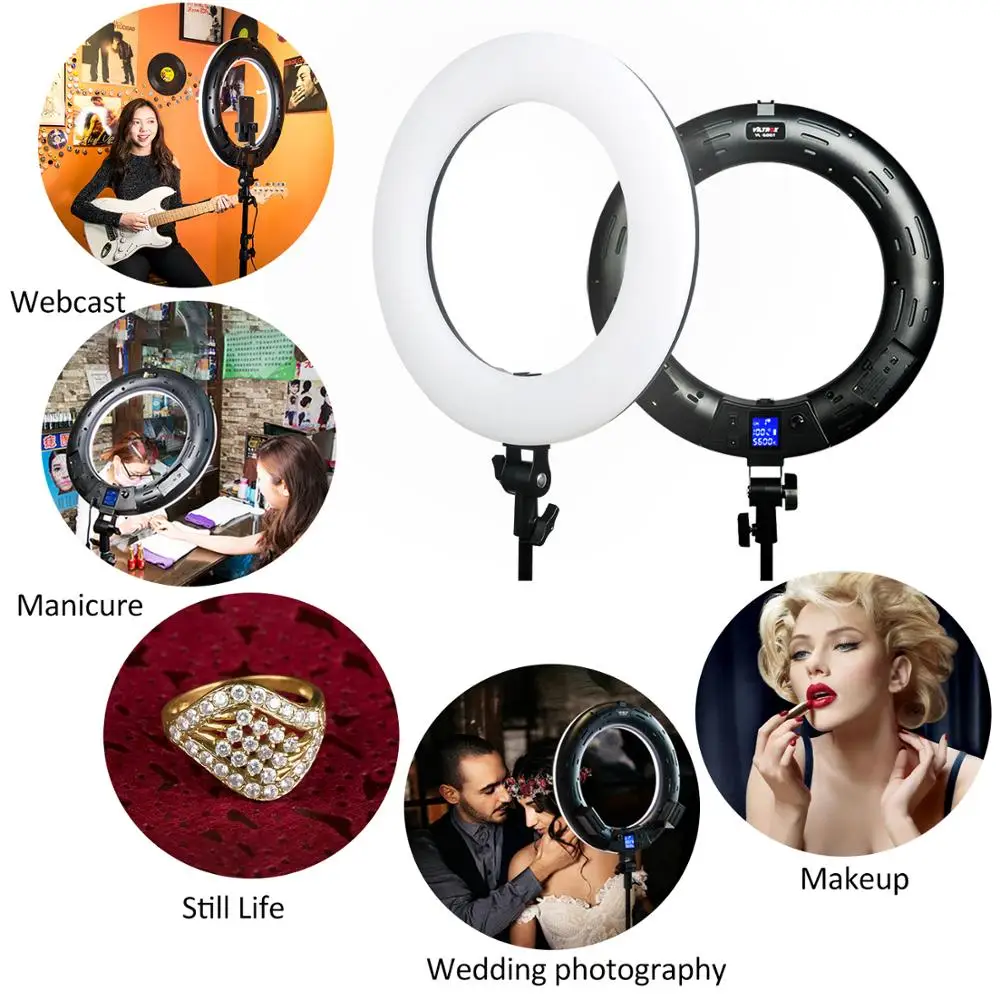 ชุดไฟวงแหวน LED Viltrox VL-600T 45W ขนาด 18 นิ้ว พร้อมรีโมทไร้สาย ขาตั้งกล้อง ชุดไฟ LED สองสี สำหรับแต่งหน้า ถ่ายวิดีโอ