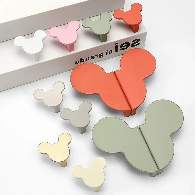 Creative Cartoon Mouse Drawer Pull, Multi-color Kids Furniture Knob for Wardrobe, Cabinet, Themed Nursery Decor