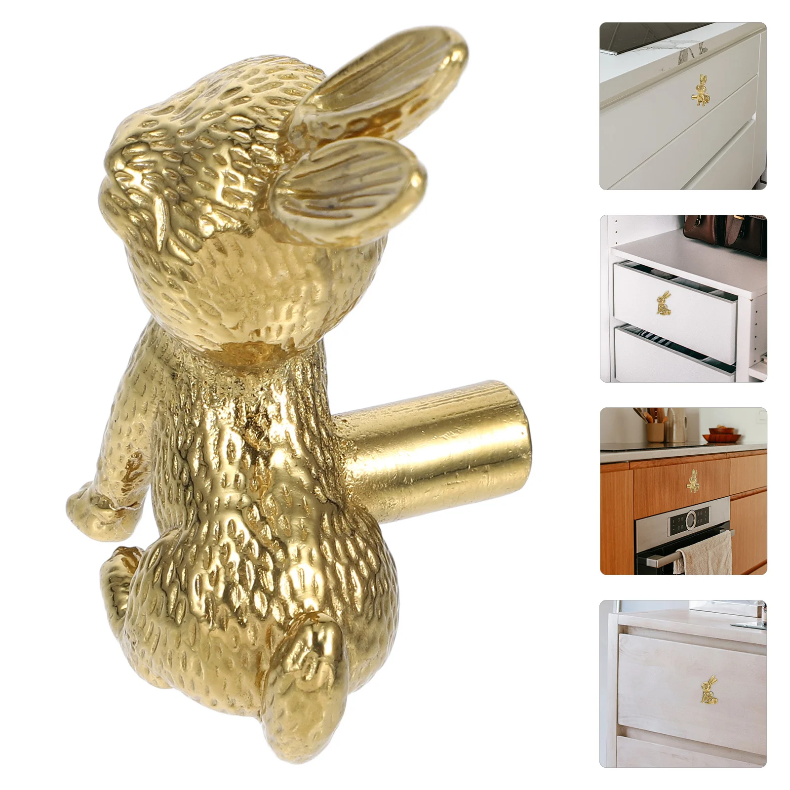 

1pc Brass Drawer Pulls 38Mm 50Mm Bunny Handle For Cabinet Wardrobe Cupboard Dresser Furniture Animal Knobs Gold Hardware Pull