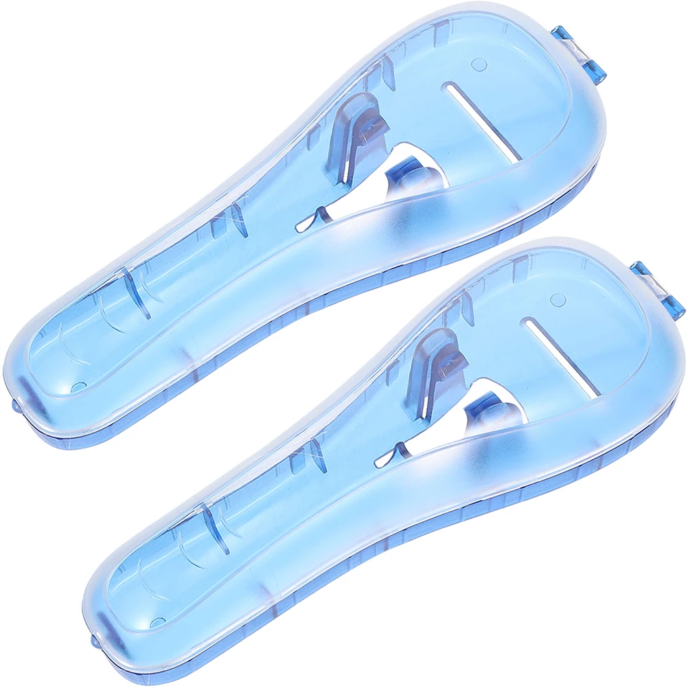 

2pcs Portable Outdoor Holder Reusable Storage Box Lightweight Durable Pc Material Razor Container Protective Box For Travel