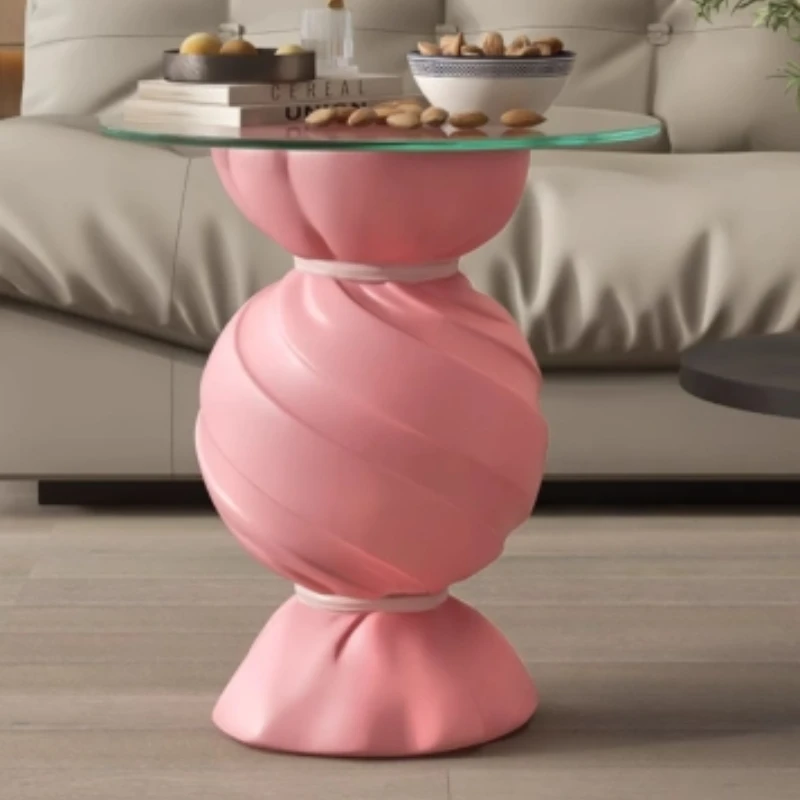 Pink Candy Storage Cabinet Living Room TV Stand Sofa Side Table Stylish Home Decor Housewarming Gift