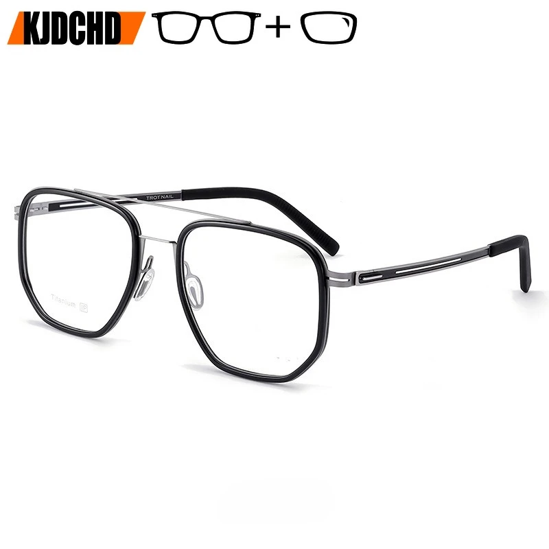 KJDCHD 2026 New Arrivals Aviator Titanium Prescription Glass Men Pilot Progressive Eyewear Fashion Optical Eyeglasses