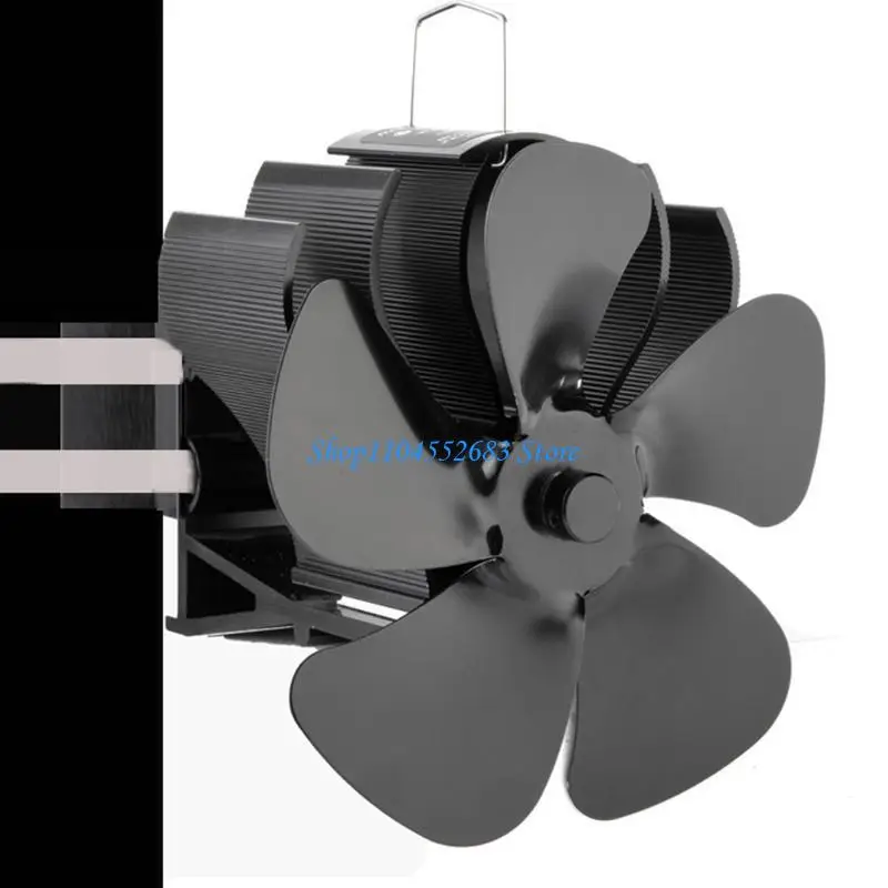 Y6GD BG604 Вентилятор для печи с электроприводом Вентилятор для камина с 5 лопастями Распределение тепла Бесшумный