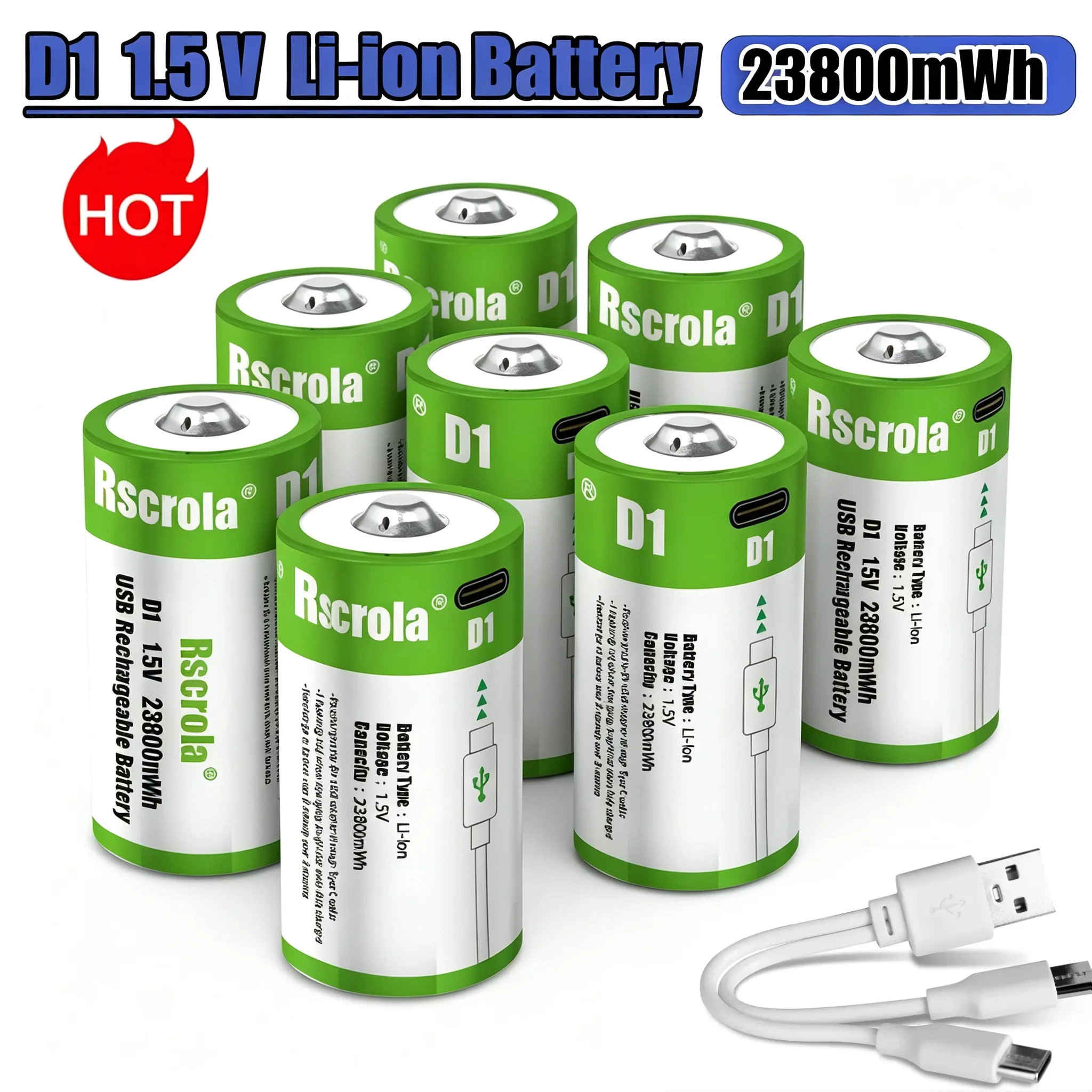 1.5V 23800Mwh Usb R…