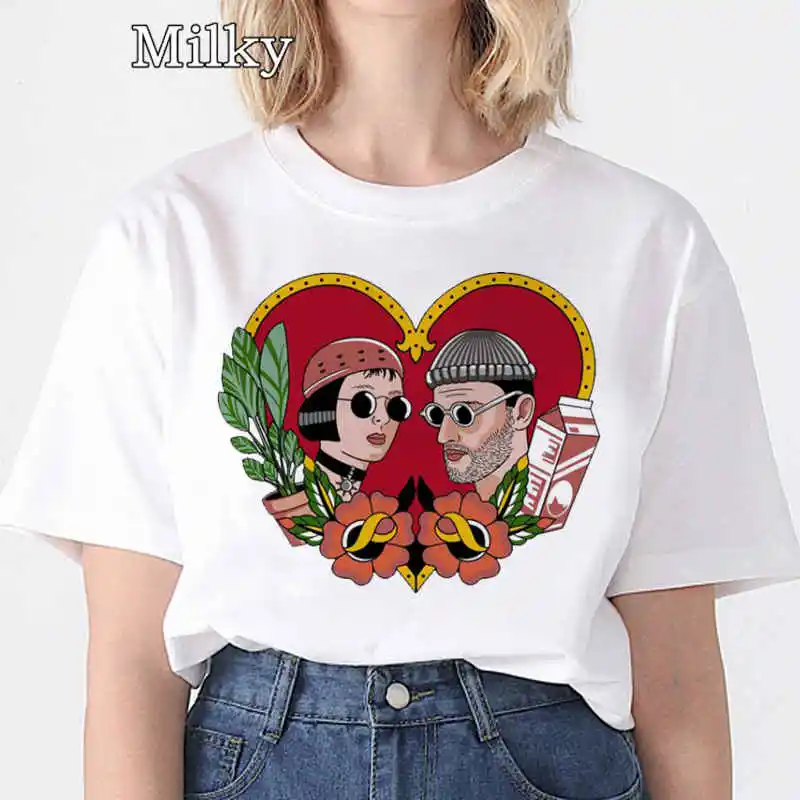 Camiseta con estampado de la película The Professional Leon Matilda para mujer, blusa informal de manga corta, ropa de calle de verano