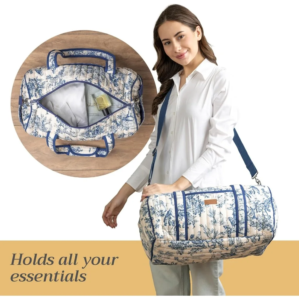 حقيبة سفر مبطنة بالقطن لرحلات طوال الليل وعطلة نهاية الأسبوع - مثالية لمسافرين الأعمال والعطلات العائلية