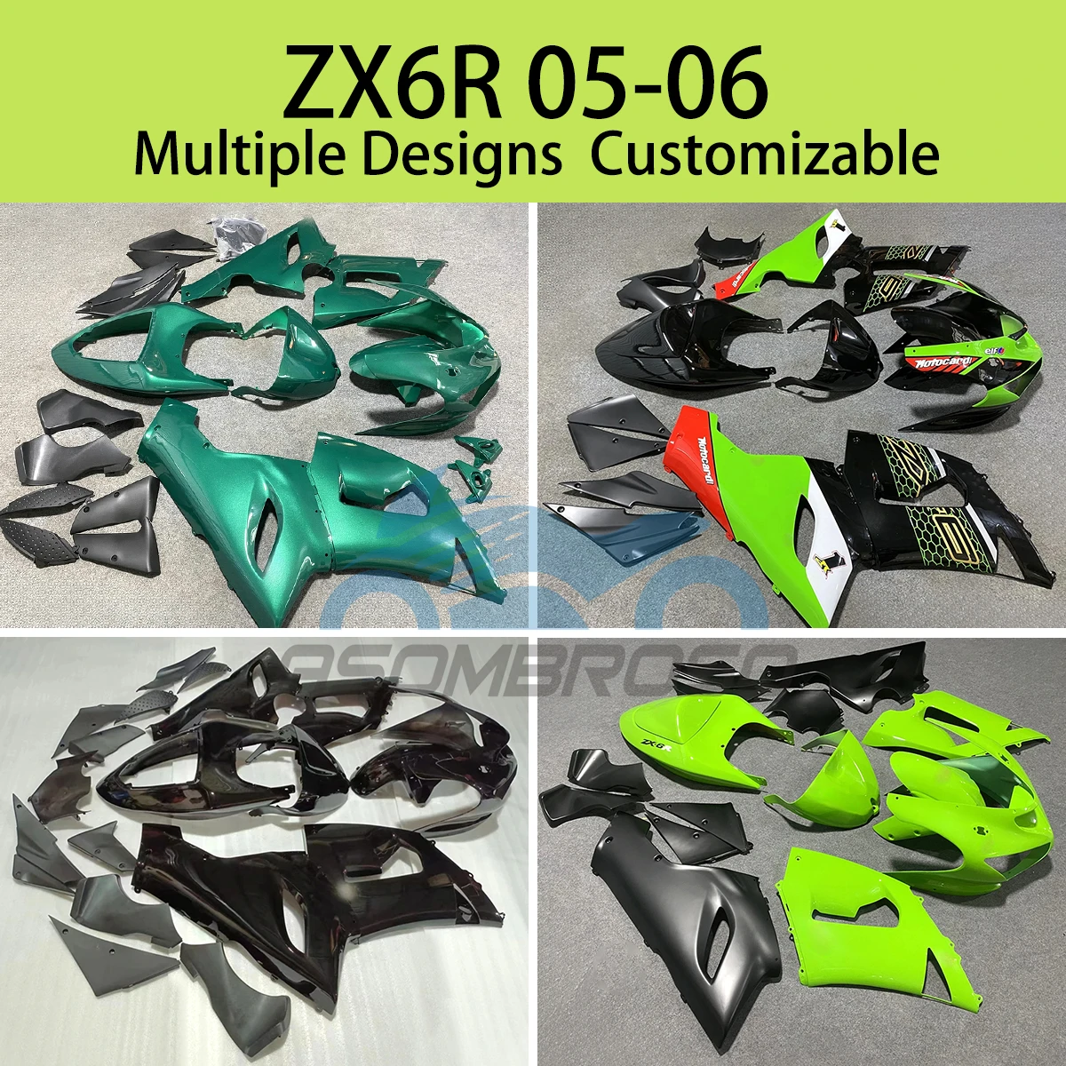 For KAWASAKI 636 ZX 6R 05 06 Motorcycle Fairings ZX6R 2005 2006 Racing Customized ABS Plastic High Quality Fairing Kit