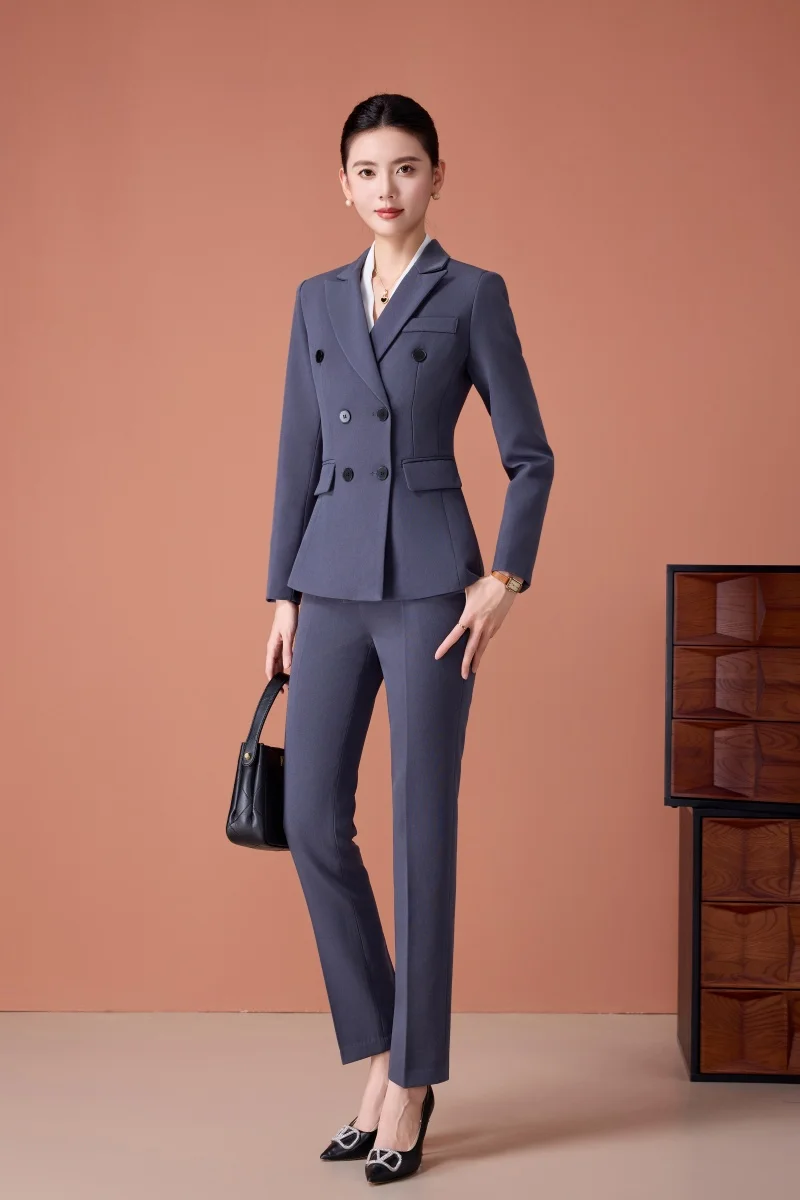 

AIyssa Модный профессиональный женский костюм-двойка + брюки, элегантный элегантный. Новые стили осень/зима 2025г.