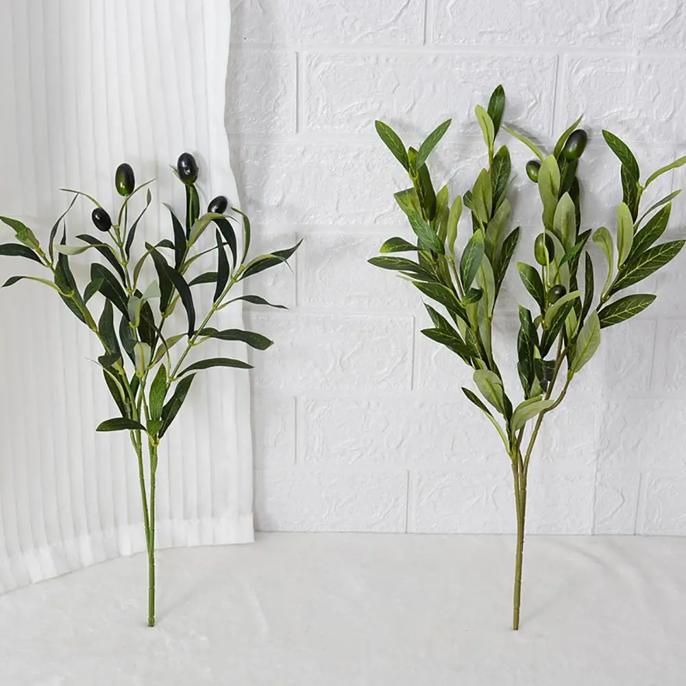 38/48cm Artificial Olive Leaf Branch With Stem 4/6 Fork Faux Green Plants Greenery Home Centerpiece Wedding Decor Photo Props