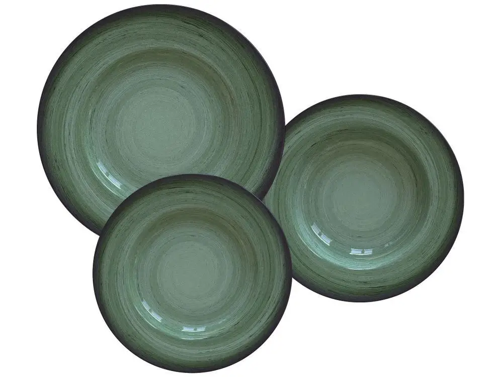 Green Porcelain Round Dishes Game