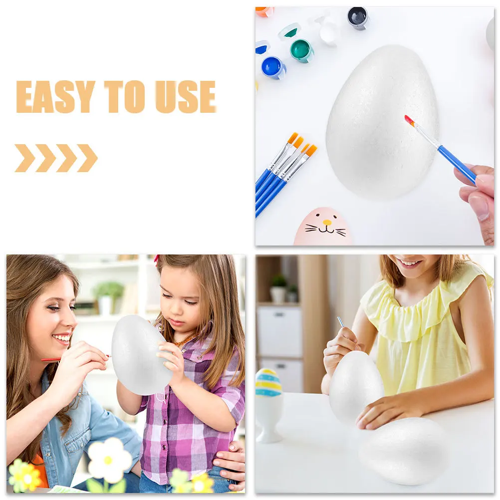 3Pcs Foam Easter Egg Decorations DIY Blank Fake Painting Craft Supplies Lightweight Versatile Egg Foams Foams Eggs Decorations