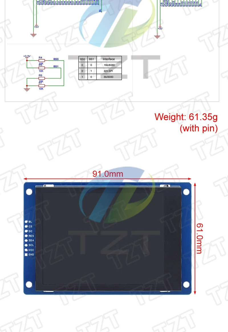 3,2" 3,2 Zoll TFT LCD Touch Screen Modul 240X320 ST7789 ILI9341 LCD Display für Arduino UNO MEGA2560 Board mit/ohne Touch – Detail 17
