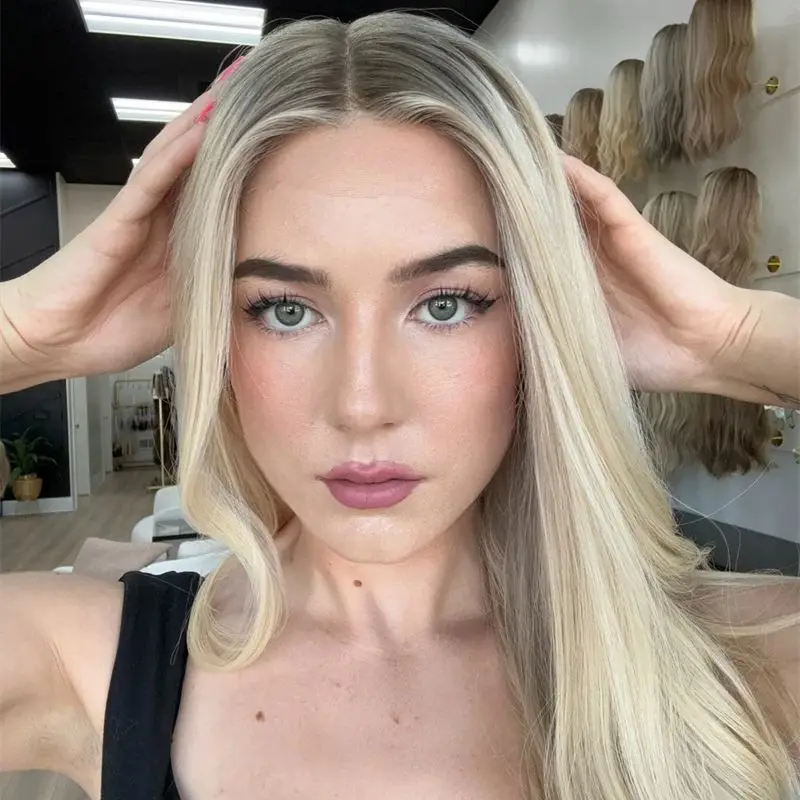 

Натуральный свободный волнистый бесклеевой парик Парики для вечеринок Ombre Кремовый блондин Синтетический HD парик фронта шнурка Парик из термостойкого волокна Хорошее качество