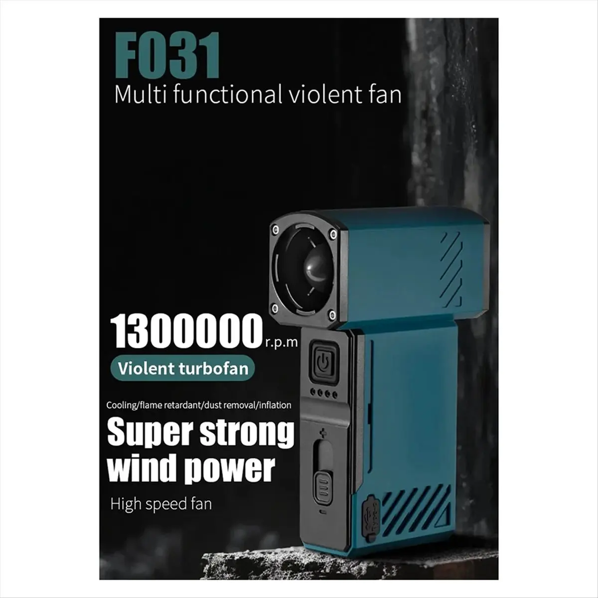 STOCK-130000RPM Hight Power Outdoor Handheld Fan Camping Violent Fan Motor Turbofan Portable Vacuum Cleaner and Dust Blower B