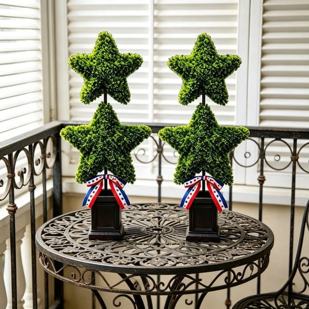 Artificial Plant 60cm for Outdoor For Garden Patio Balcony Decoration with Butterfly Bow Design Potted Faux Plant