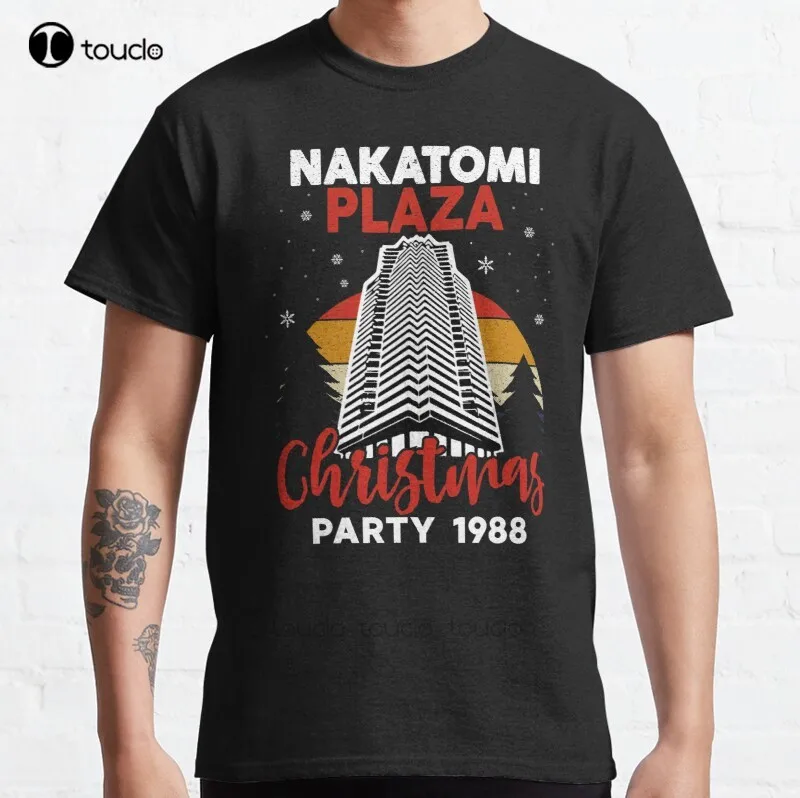 New Nakatomi Plaza Nakatomi Plaza Never Forget 1988  Classic T-Shirt Cotton Men Tee Shirt Custom Gift Tee Shirt Streetwear