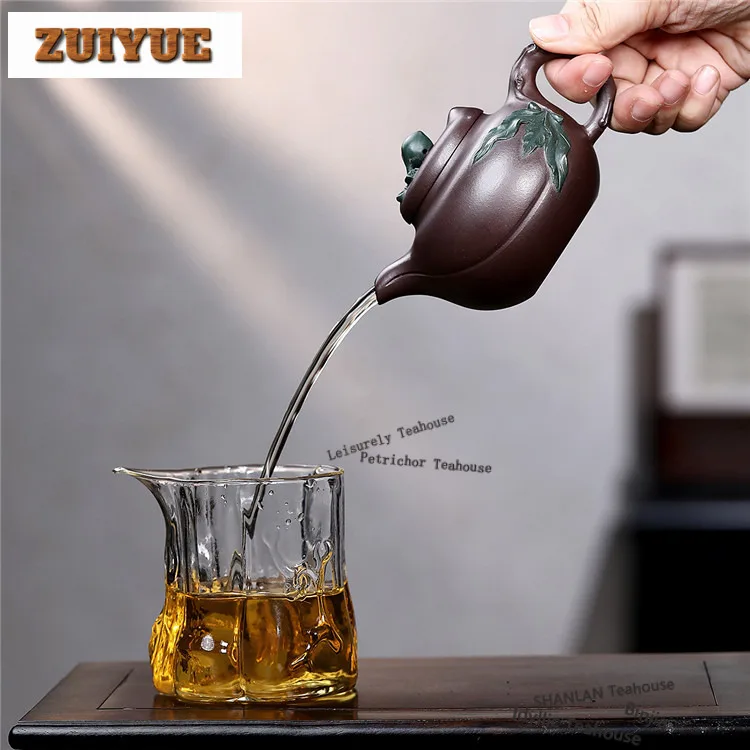 220ml High-end Yixing Purple Clay Teapots Handmade Longevity Peache Pot Raw Ore Purple Mud Kettle Chinese Zisha Tea Set Craft