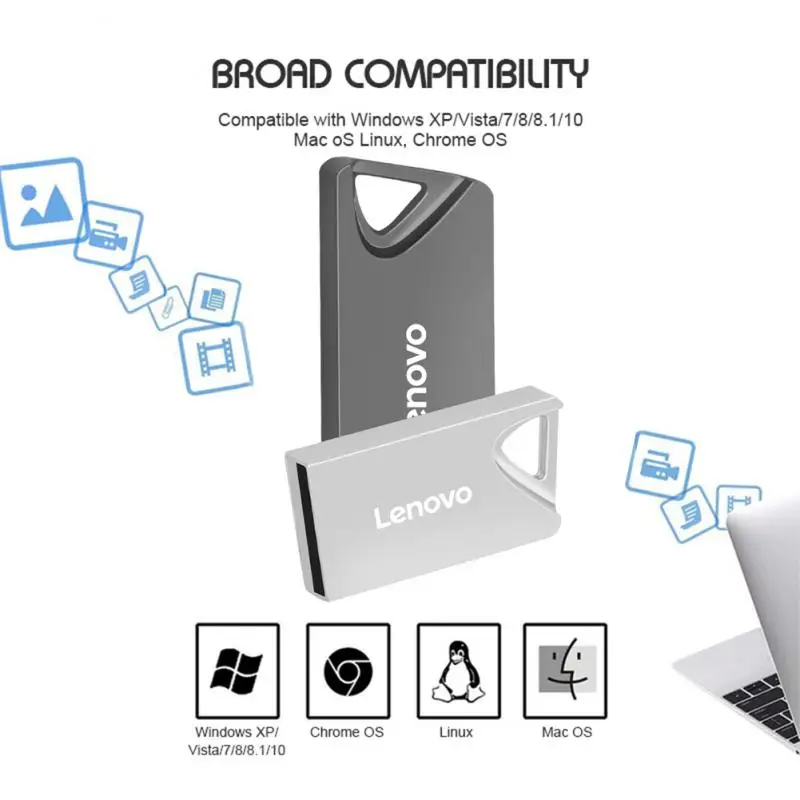 Lenovo-unidad Flash USB Original de 2TB, Pendrive de Metal 3,0 de alta velocidad, memoria de capacidad Real, portátil, resistente al agua, U Stick para PC