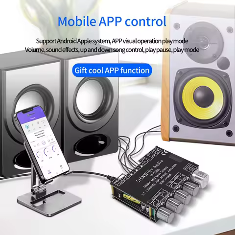 2.1 3 Channel Audio Stereo Subwoofer Amplifier Board 50WX2 100W CS8673E Amplifier Board Bluetooth-compatible 5.1 DIY Home Audio